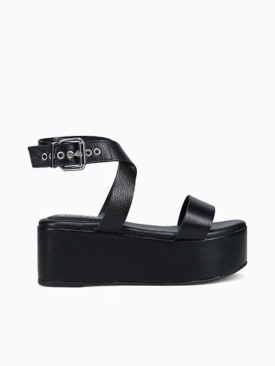 Linda Lu Black Floter Leather