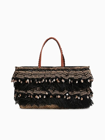 Sea Shells Tote Black