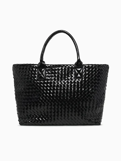 Woven Tote Black Pat