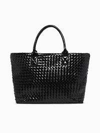 Woven Tote Black Pat