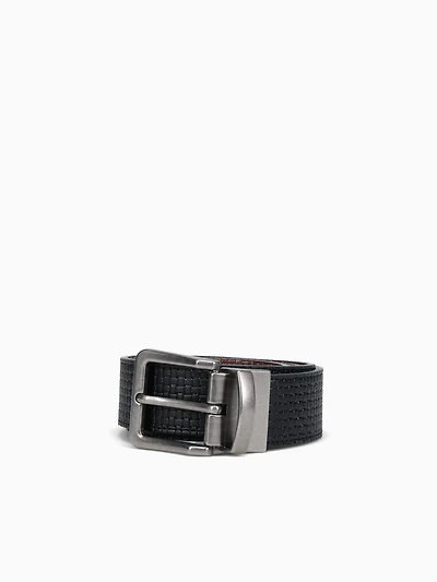 The Belt Blk Cognac embossed Calf Reversible