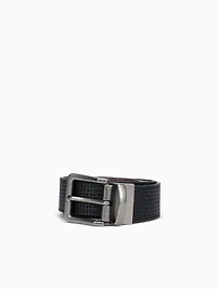 The Belt Blk Cognac embossed Calf Reversible