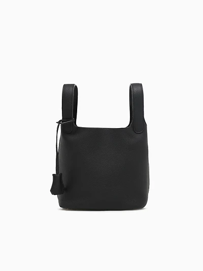 Skandia Top Handle Black Leather