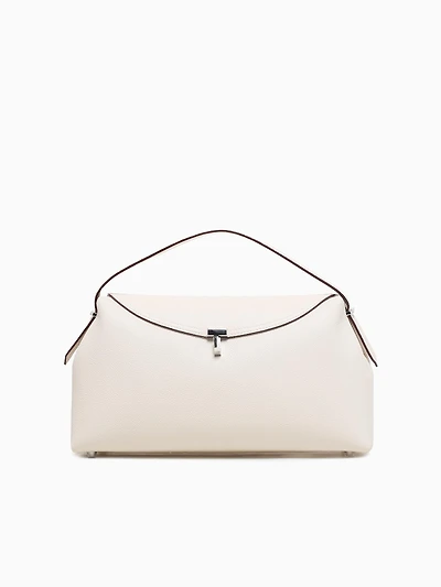 Valia Top Handle White Leather