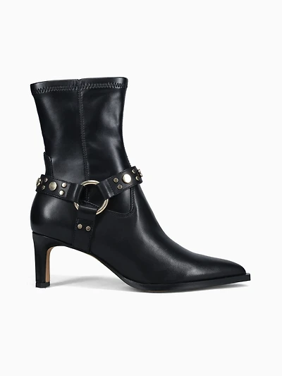 Arya Stud Black Leather