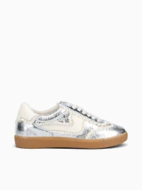 Notice Lace Silver Distressed Leather