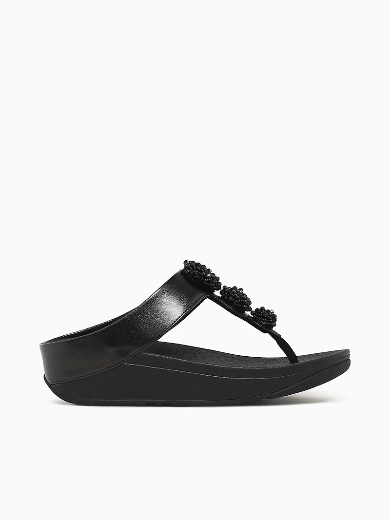 Fino Beadiebotton Metallic Black Leathe