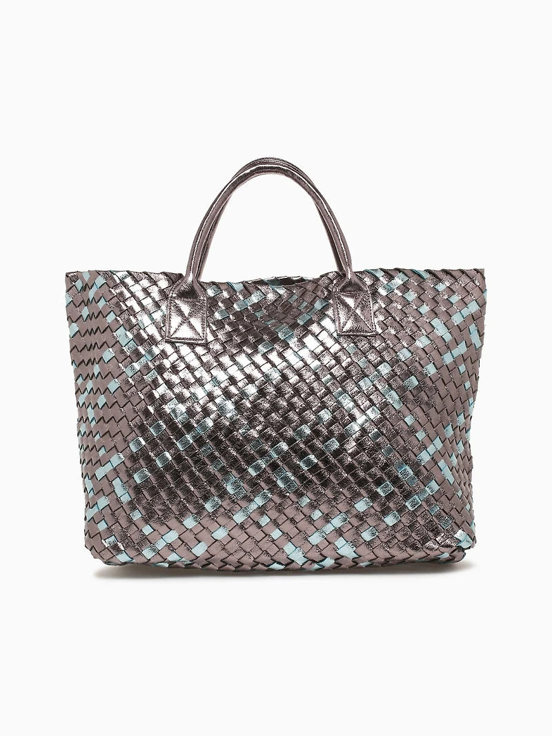 Woven Tote Pewter Multi