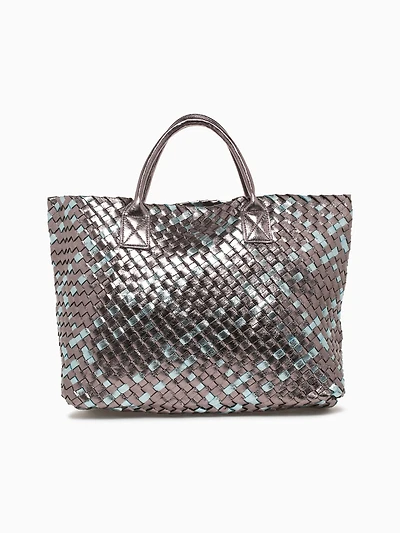 Woven Tote Pewter Multi