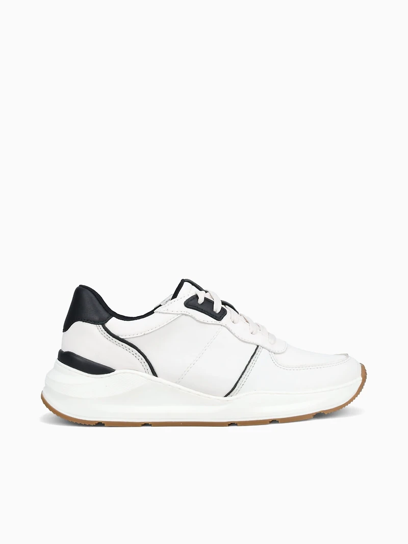 Blossom White Black leather