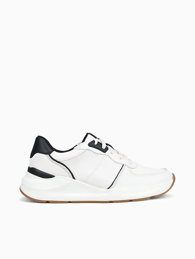 Blossom White Black leather