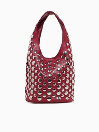 Studded Shoulder Bag Wine