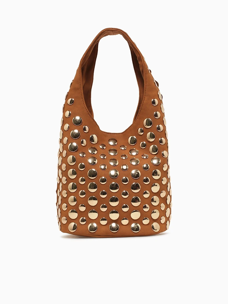Studded Shoulder Bag Brown Sd