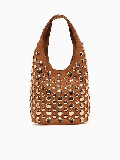 Studded Shoulder Bag Brown Sd
