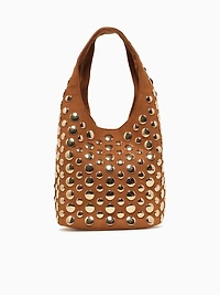 Studded Shoulder Bag Brown Sd