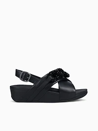 Lulu Beadedchain Black Leather