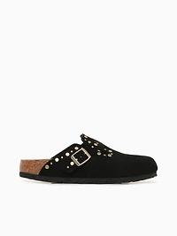 Boston Rivet Black Suede