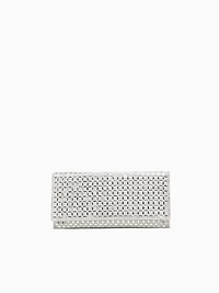 Gemstone Flap Clutch Silver
