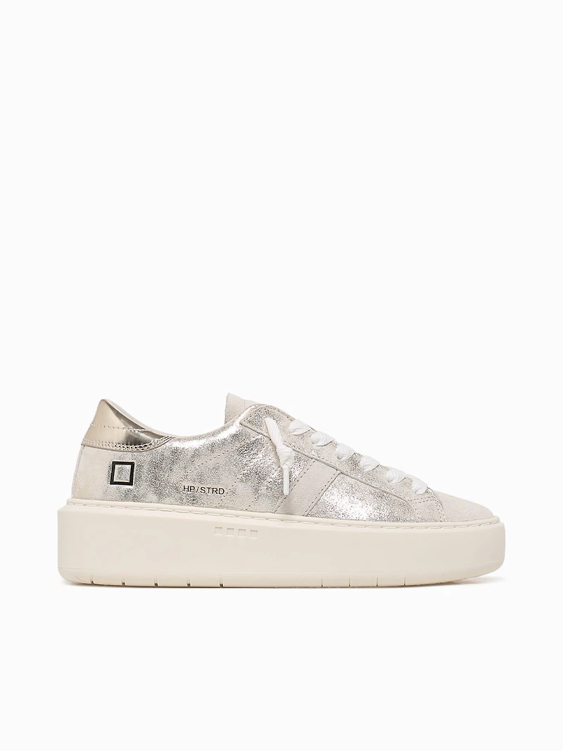 Hill Low Platform Platinum Leather