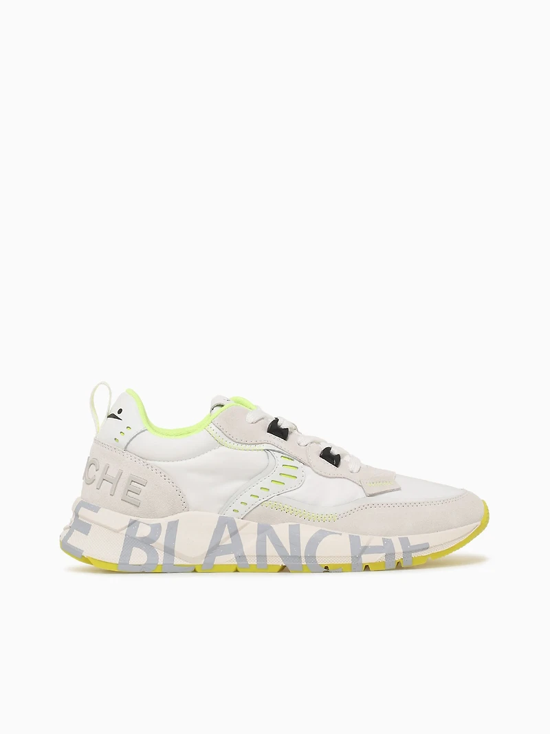 Club 01 White Yellow suede Nylon