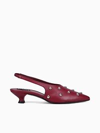 Eros Studs Burgundy Leather