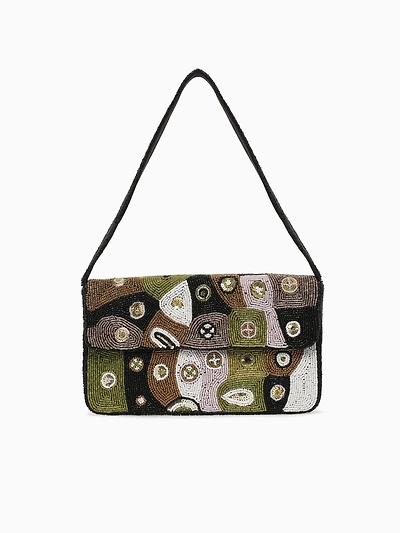 Art Deco Bead Shoulder Bag Multi