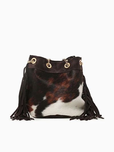 Liliana Bucket Bag Cow Print