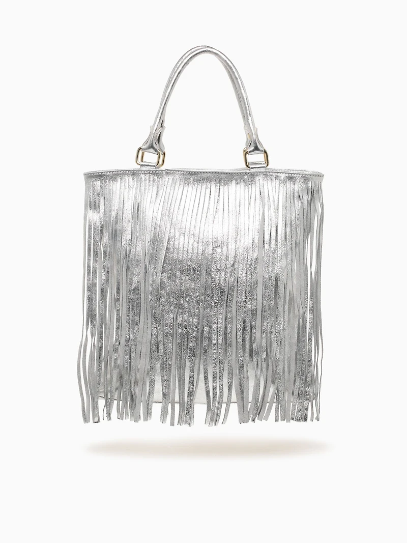 Fringe Tote Silver