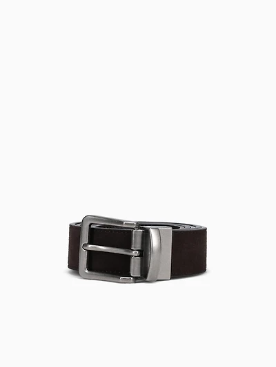 The Belt Brown Cow Suede Reversible