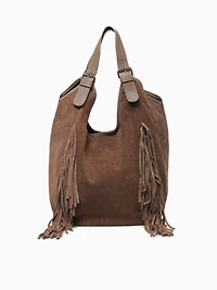 Claire Suede Fringe Taupe