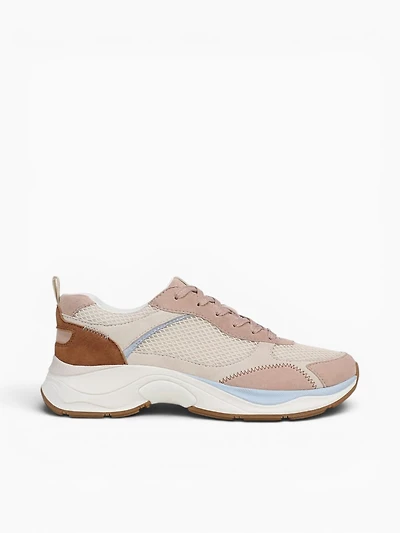 Zoie Ivory Pink Walnut leather Fabric