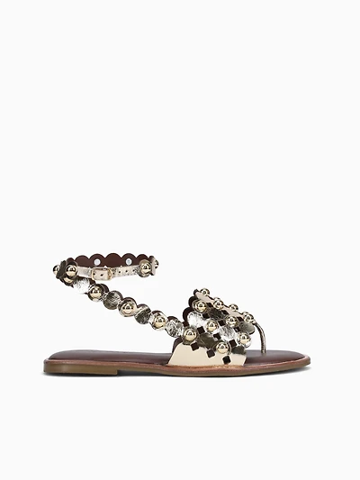 Agnes Gold Crystal Leather