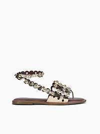 Agnes Gold Crystal Leather