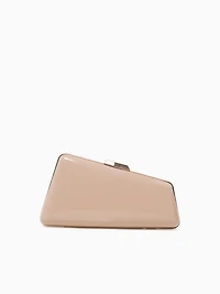 Irene Patent Box Bag Nude