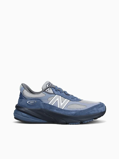 990v6 Vintage Indigo Grey mesh Suede
