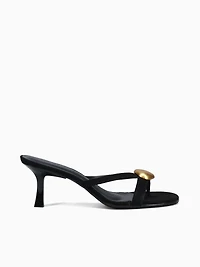 Hillary Black Gold suede