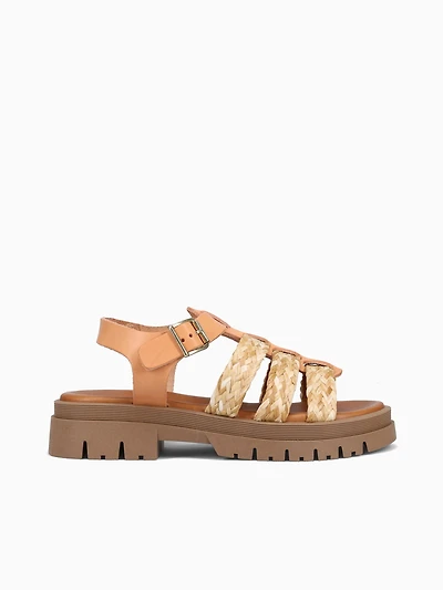 1744 Natural Leather Raffia