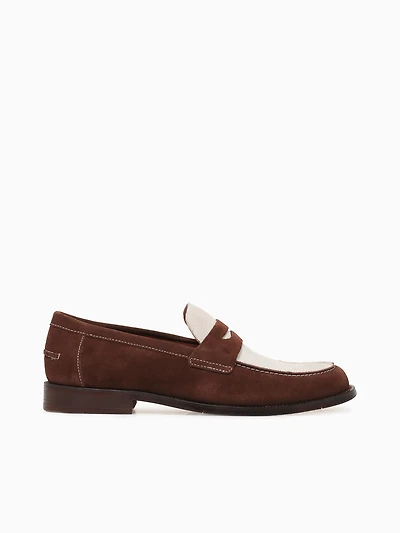 Gaio Brown White suede