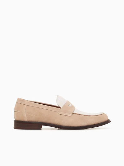 Gaio Beige White suede