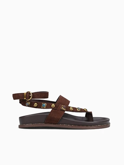 Eleanor Coffee Suede Leather