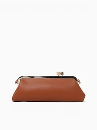 Valentina Kisslock Clutch Tan