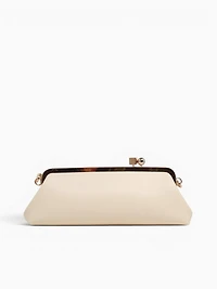 Valentina Kisslock Clutch Off White