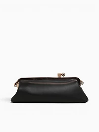 Valentina Kisslock Clutch Black
