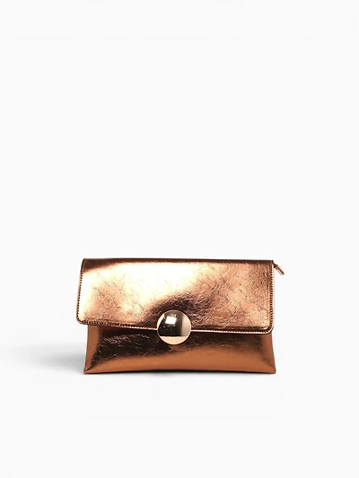 Delia Clutch Gold Crinkled