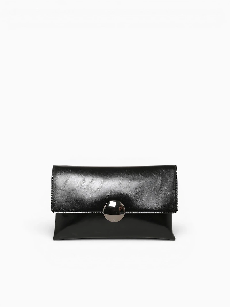 Delia Clutch Black Pat