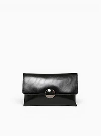 Delia Clutch Black Pat