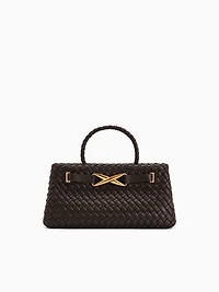 Elora Woven Tote Dark Brown