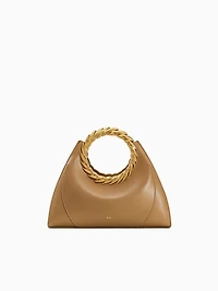 Amiya Leaf Top Handle Brown