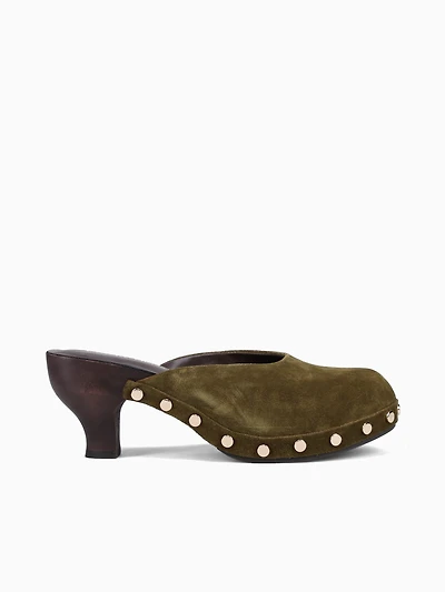 Cloquette2 Olive Cow Suede