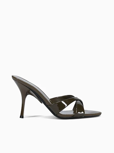 Symone Khaki Patent Cow Leather